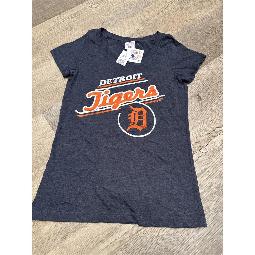 Campus Lifestyle Detroit Tigers MLB Womens Medium Heather Navy Graphic T-Shirt